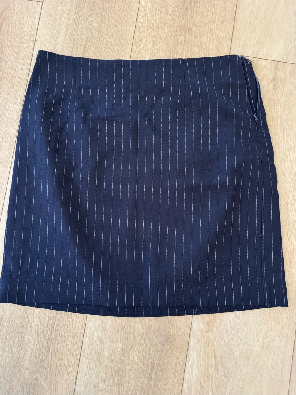 Dynamite Navy Pinstripe Mini Skirt